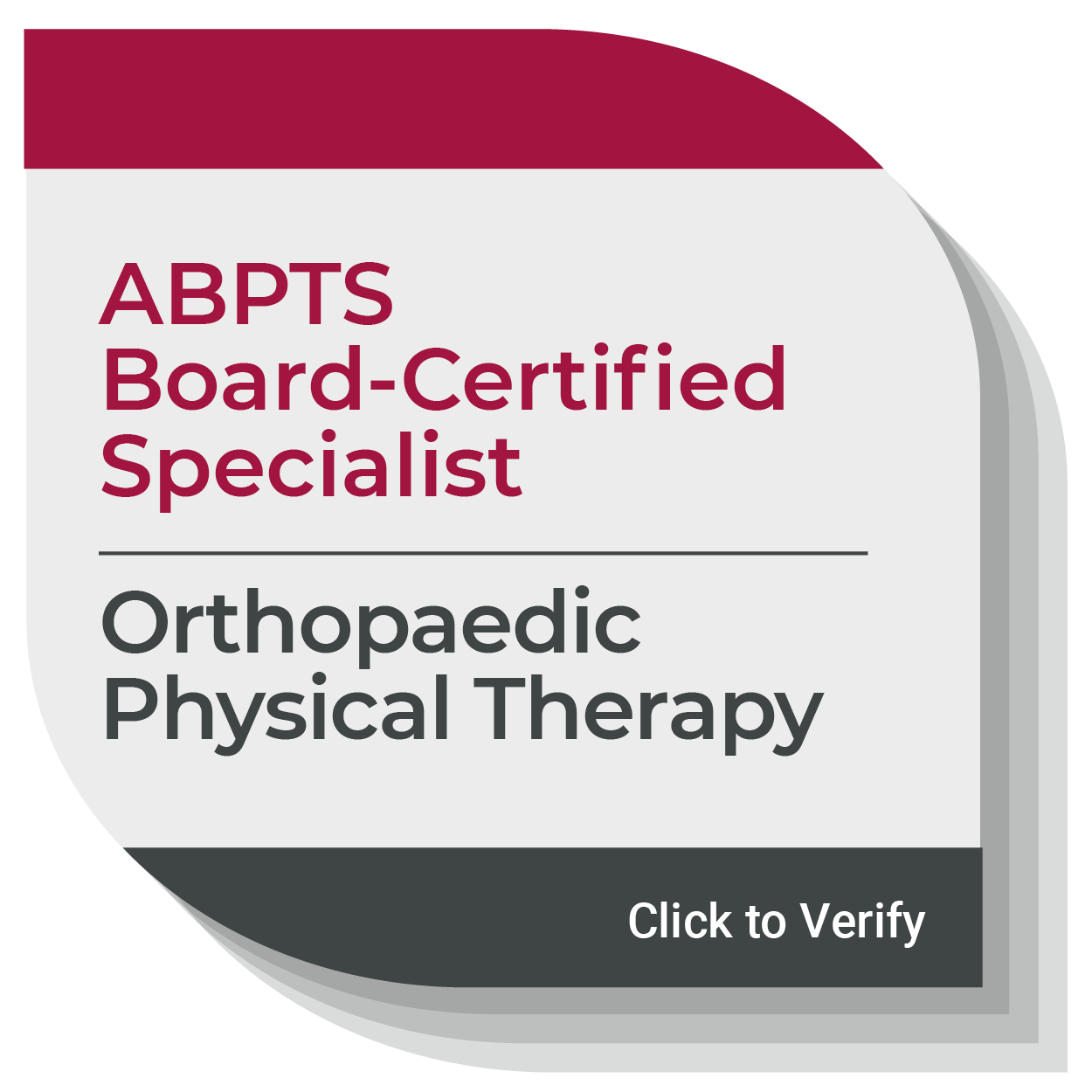 ABPTS Board-Certified Orthopaedic Physical Therapy Specialist badge